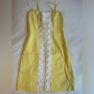 Lilly Pulitzer Yellow Shelli Stretch Shift, Size 0